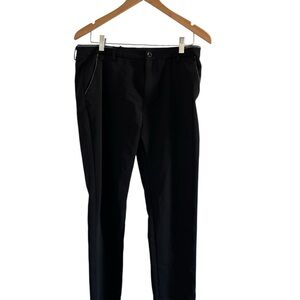 Plaid & Plain Black Dress Trousers with Navy Trim Size 32x30